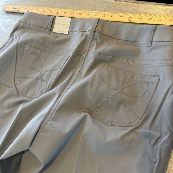 NWT Laura Ashley Gray Straight Leg Flat Front Pants Woman’s Sz 16W - Picture 7 of 7